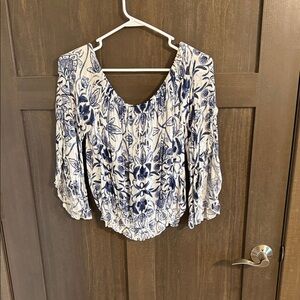 Navy Floral Women's Blouse